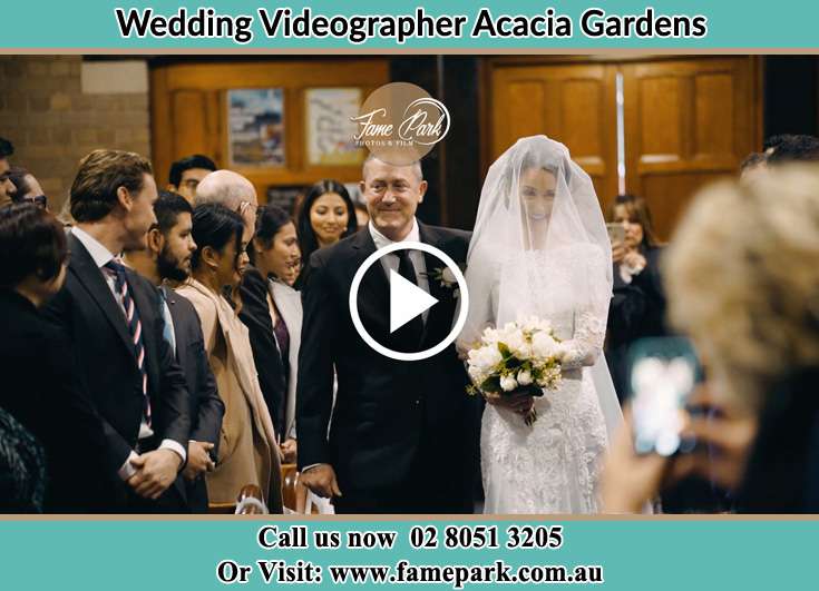 Bride and her father walking in the aisle Acacia Gardens NSW 2763