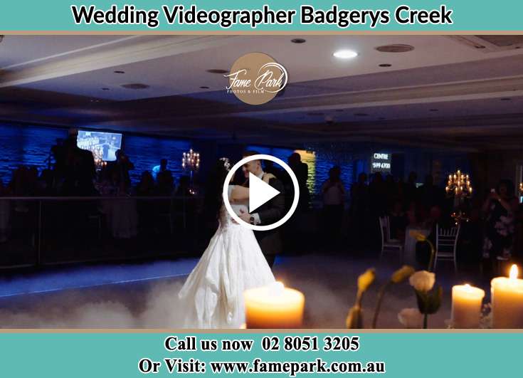 Bride and Groom looking at each other at the dance floor Badgerys Creek NSW 2255