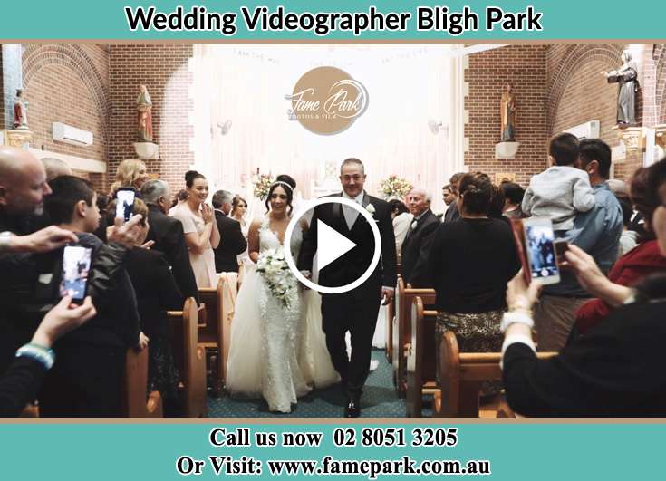 Bride and her father walking in the aisle Bligh Park NSW 2756