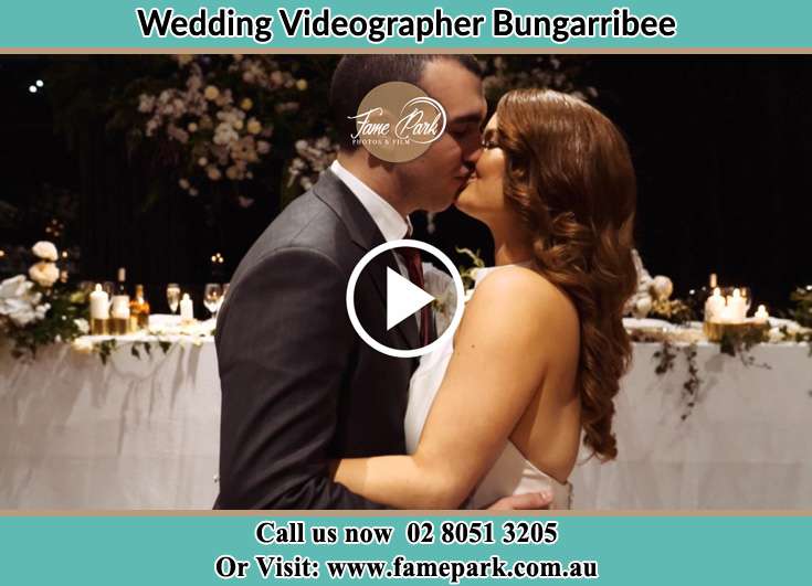 Bride and Groom kissed at the reception Bungarribee NSW 2767