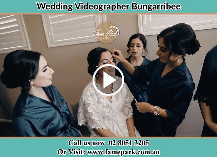 Bride getting her make up done with her secondary sponsors Bungarribee NSW 2767