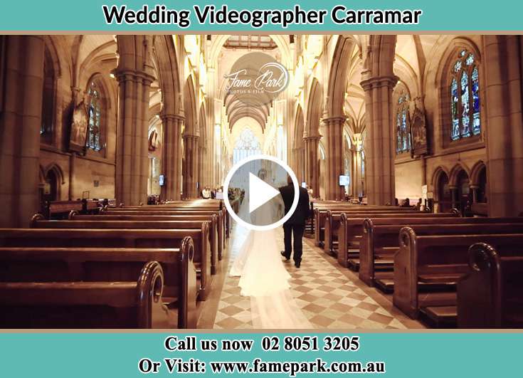 Bride and her father walking in the aisle Carramar NSW 2163