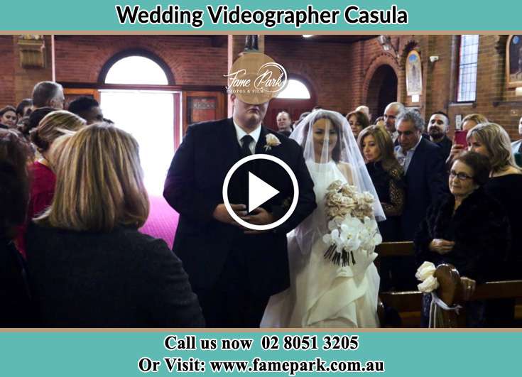 Bride and Groom walking at the aisle Casula NSW 2170