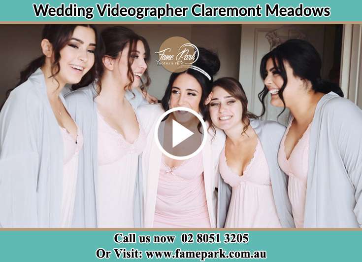 Bride and her secondary sponsors during pajama party Claremont Meadows NSW 2747