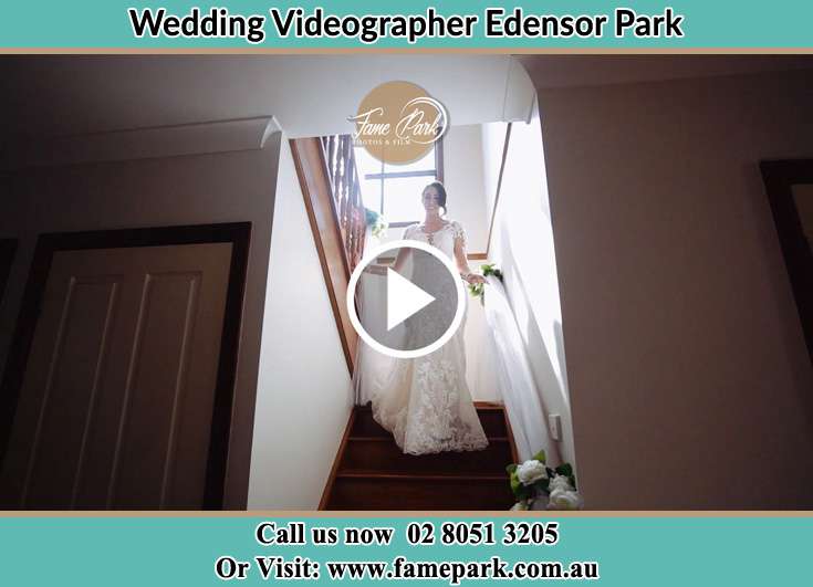 Bride walking down the stairs Edensor Park NSW 2176