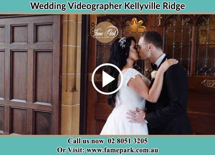 Bride and Groom kissed at the entrance Kellyville Ridge NSW 2155