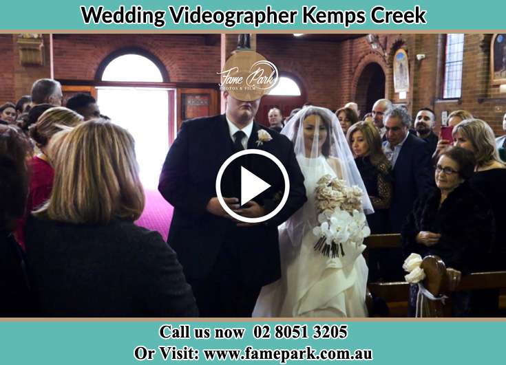 Bride and Groom walking at the aisle Kemps Creek NSW 2178