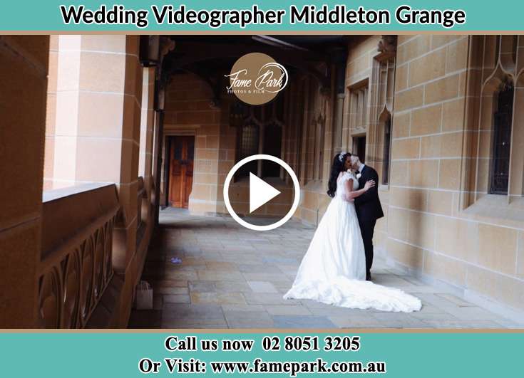 Bride and Groom kissed at the hallway Middleton Grange NSW 2171