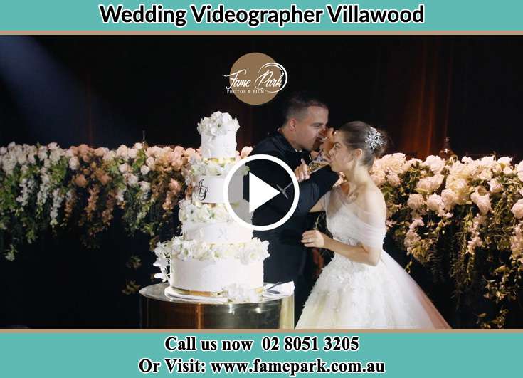 The new couple drinking wine near the wedding cake Villawood NSW 2163